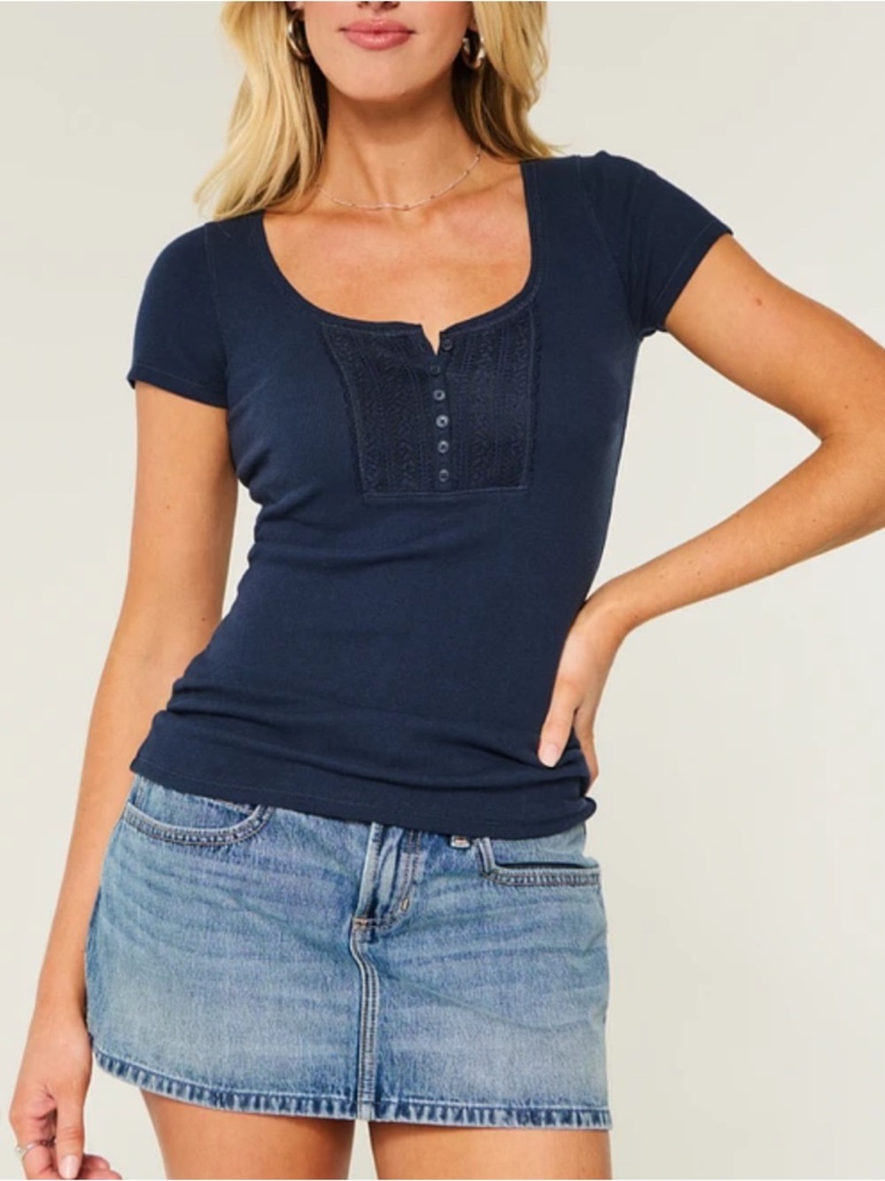 Hollister Lace Henley Tee